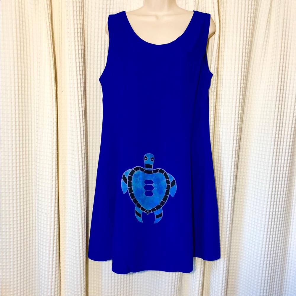 SUNLOVER, hand painted batik dress, XL